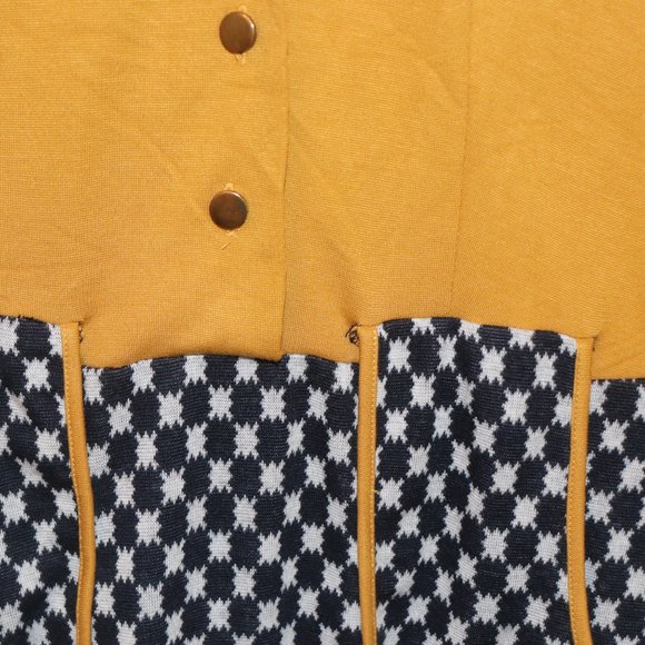 Louche London NWT Raina Vintage Style Dress Mustard and Navy - Picture 2 of 2